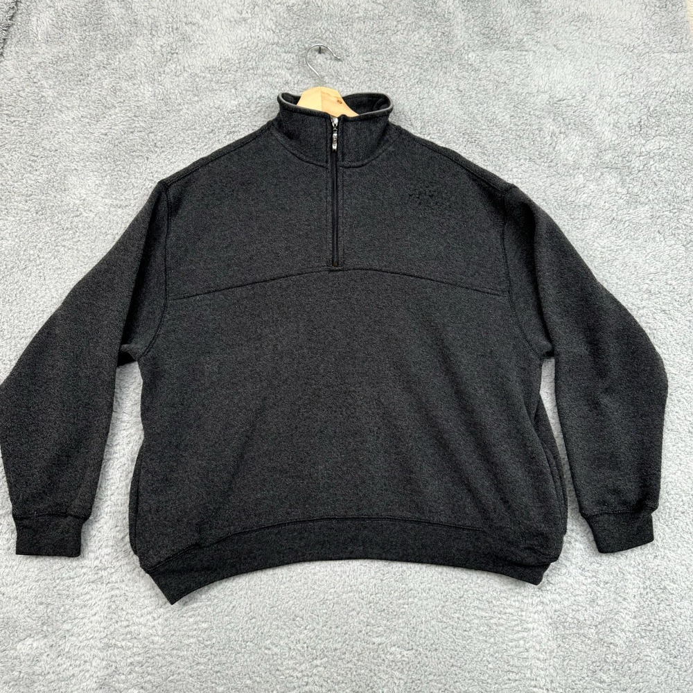 PGA Tour Golf Sweater Large Gray 1/4 Zip Pullover Performance Dadcore Outdoor